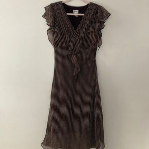 Classic brown polka dot dress
